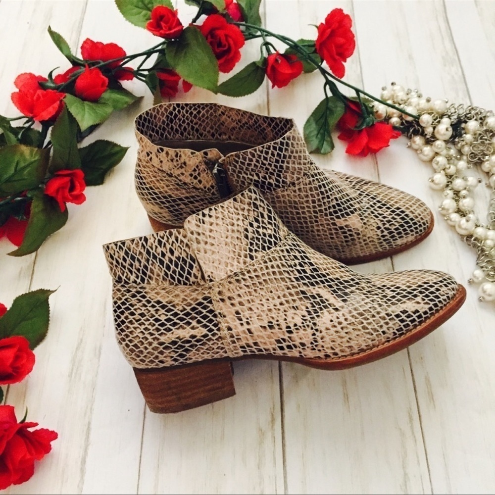 Gianni Bini Snake Skin Booties - Picture 1 of 6
